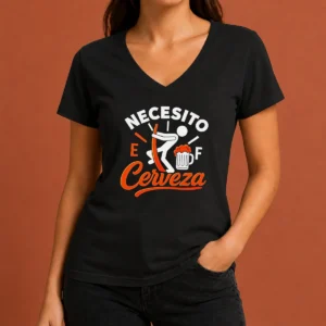 Awesome Necesito Cerveza Beer Level V-Neck Shirt