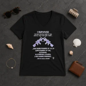 Original Top I Survived The Gun Control Panic Of 2013 V-Neck Shirt
