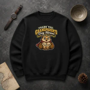 Pretty Grandparents Day Gratitude Owl Mascot Sweater