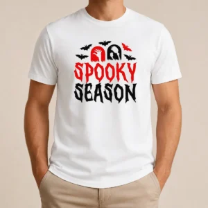 Happy Funny Spooky Season Halloween Bats Witch Broom Zombie