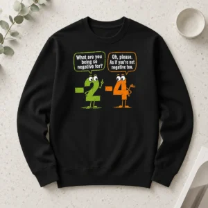 Top Geek Math Numbers 2 Minus 4 Humor Joke Long Sleeve Shirt