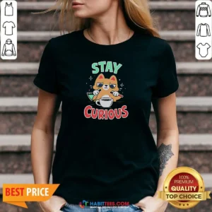 Good Stay Curious Science Cat Chemistry Laboratory V-Neck Shirt