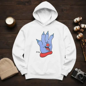 Premium Sting Blue Cartoon Hand Character Mascot Hoodie
