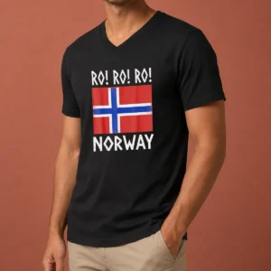 Happy Nice Ro Ro Ro Norway Round Of 16 FIFA World Cup 2026 Vintage Flag V-Neck Shirt