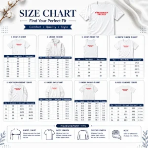 Size chart for Awesome The Cinegogue Forbidden Fruits showing measurements in inches and cm