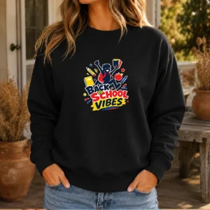 Pretty Back To School Vibes Excited Student Silhouette Sweater