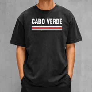 Premium Cabo Verde Flag National Pride Washed T-Shirt