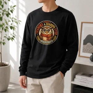 Nice Grandparents Day Best Grandma Grandpa Mascot Badge Long Sleeve Shirt