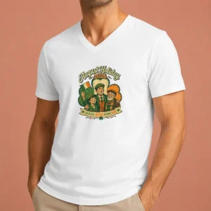 Awesome August Holiday Ireland Family Gratitude Vintage V-Neck Shirt