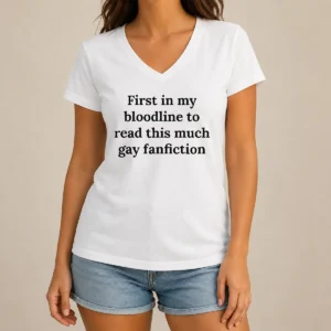 Good First In My Bloodline To Read This Much Gay Fanfiction V-Neck Shirt