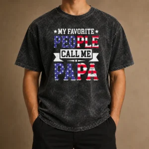 Original My Favorite People Call Me Papa Washed T-Shirt
