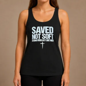Hot Official Saved Not Soft Stand Firm Act Like Men Christian Tank Top