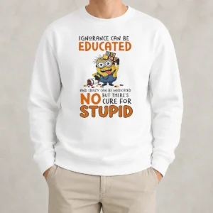 Hot Minion Despicable Me Ignorance Can Be Educated And Crazy Can Be Medicated Sweater