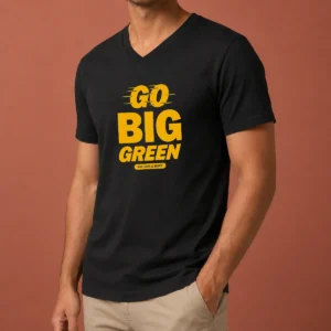 Original William And Mary Tribe Go Big Green V-Neck Shirt