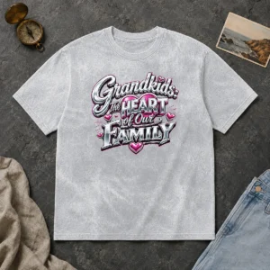 Pretty Grandkids The Heart Of Our Family Y2K Washed T-Shirt