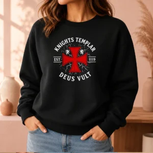 Hot Knights Templar Est 1119 Deus Vult Crusader Sweater