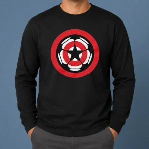 Pretty Captain America Marvel Cinematic Universe UEFA Champions Long Sleeve Shirt