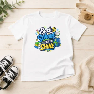 Happy Good Back To School Ready To Shine Typography Kids T-Shirt