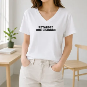Funny Retarded Hog Cranker V-Neck Shirt