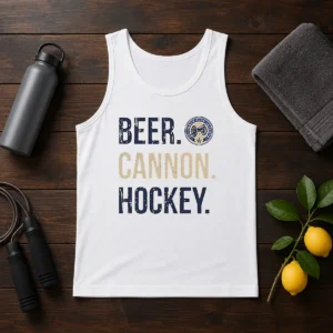 Funny Columbus Blue Jackets Beer Cannon Hockey Tank Top