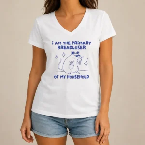Official Hot I Am The Primary Breadloser Of My Household Rat V-Neck Shirt