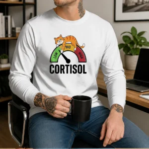 Good Cortisol Cat Lying On Low Mid High Gauge Long Sleeve Shirt