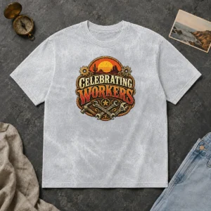 Premium Celebrating Workers Labour Day Western Vintage Washed T-Shirt