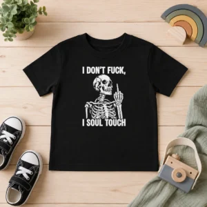 Premium Skeleton I Dont Fck I Soul Touch Kids T-Shirt