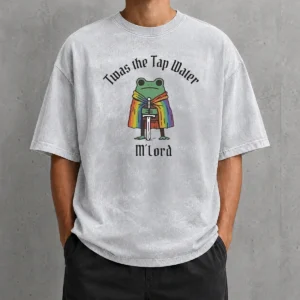 Top Twas The Tap Water Frog LGBTQ Pride Washed T-Shirt