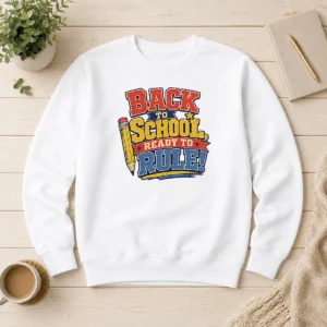 Funny Hot Back To School Ready To Rule Retro Distressed Sweater
