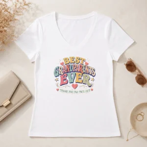 Official Premium Best Grandparents Ever Vintage For Family Love V-Neck Shirt
