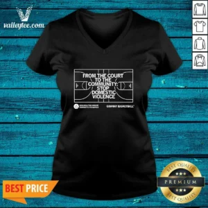 Original From The Court To The Community Stop Domestic Violence Granny Basketball V-Neck Shirt