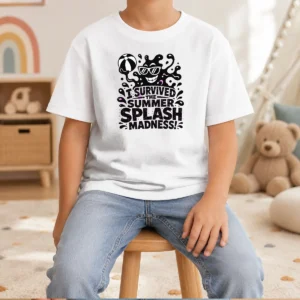Hot Summer Splash Amoeba Silhouette Kids T-Shirt