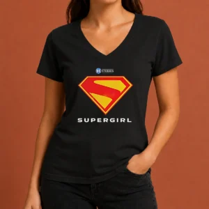 Awesome Supergirl DC Studios Logo V-Neck Shirt