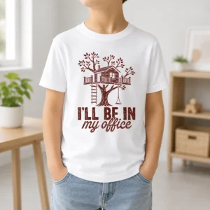 Awesome Treehouse Office I'Ll Be In My Office Kids T-Shirt