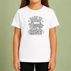 Pretty Back To School Ready To Rise Line Art Kids T-Shirt