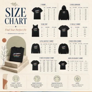 Size chart for Hot Pretty Bring Me Coffee And Nobody Gets Hurt Caffeine with measurements in inches and cm