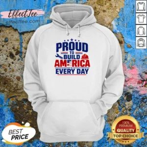 Premium Labour Day Proud American Worker Typography Hoodie