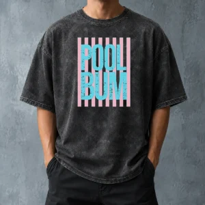 Funny Premium Pool Bum Retro Stripes Sunshine Washed T-Shirt