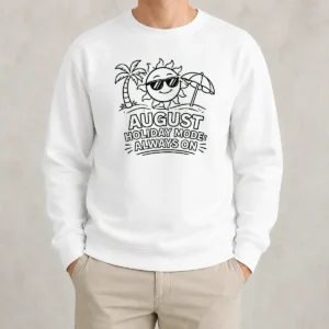 Nice Awesome August Holiday Line Art Relaxed Sun Sweater