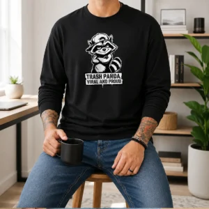 Official Jimothy Viral Raccoon Trash Panda Stencil Long Sleeve Shirt