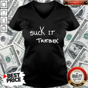 Hot Premium Suck It Trebek Chalk Text V-Neck Shirt