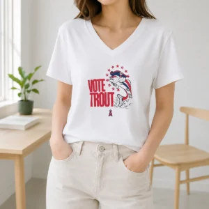 Pretty Trout Signature Vote For Mike Trout Angels V-Neck Shirt