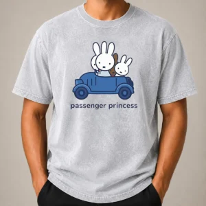 Original Miffy Passenger Princess Bunny Cute Rabbit Washed T-Shirt