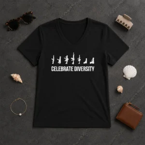 Nice Firearms Silhouette Weapons Collection Celebrate Diversity Gun Rights V-Neck Shirt