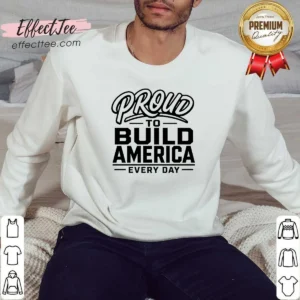 Top Labour Day Proud Builder With Line Art Typography Sweatshirt optimized for comfort and style
