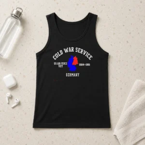Nice Cold War Service Air Force Veteran Germany 1984 1991 Tank Top in black, sleeveless casual wear