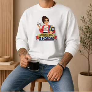 Pretty First Day Of School Teacher Vector Sweater