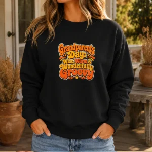 Official Grandparents Day Groovy Retro Tee Celebrating Warmth Wisdom Sweater