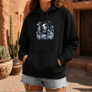 Funny Skeleton Girl Coffee Quote Y2K Hoodie